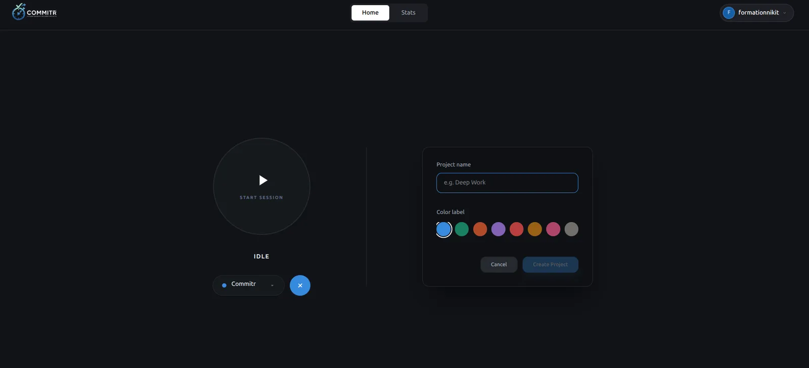 Commitr: Developer Focus & Session Tracker