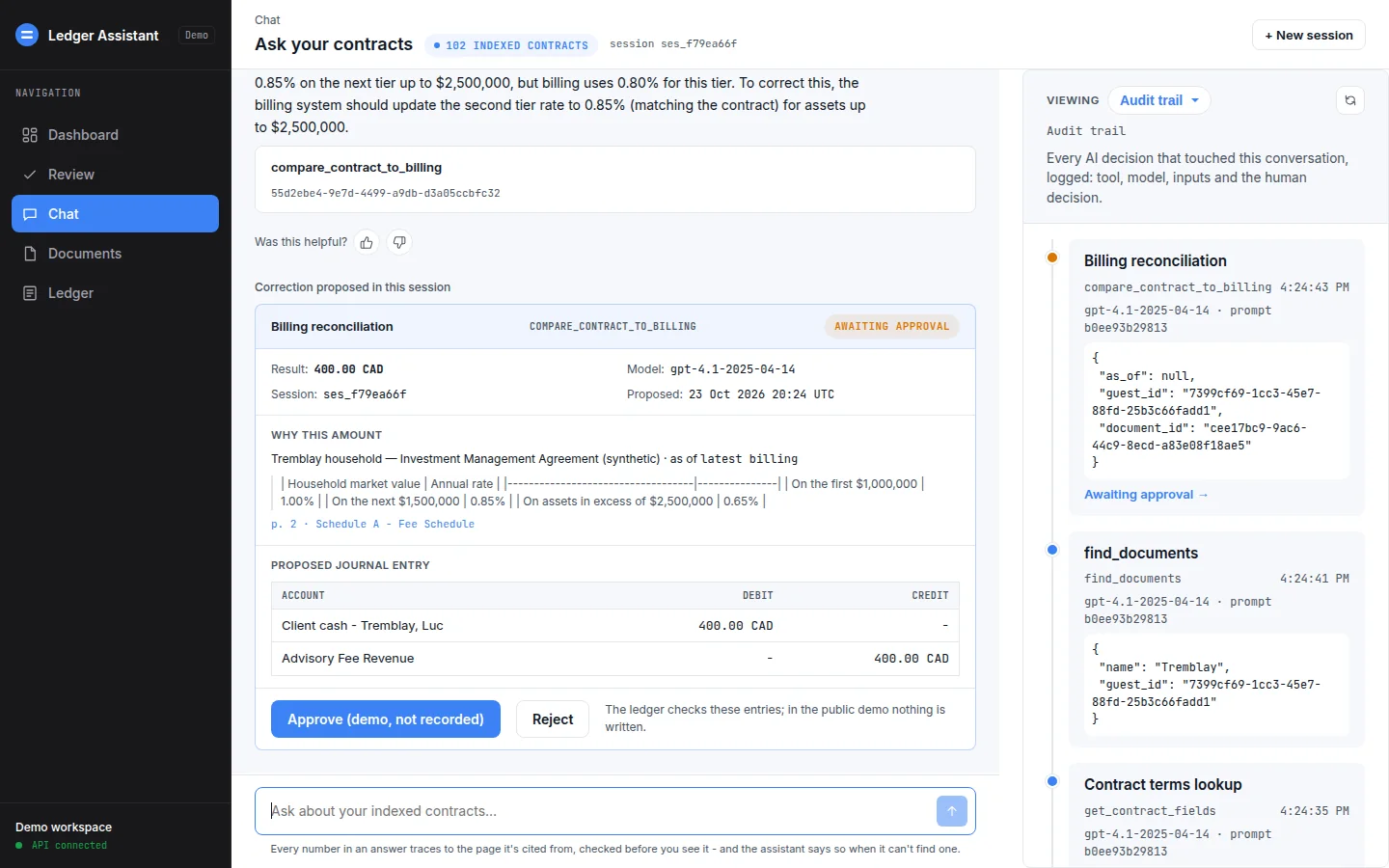LedgerLens: Audit trail